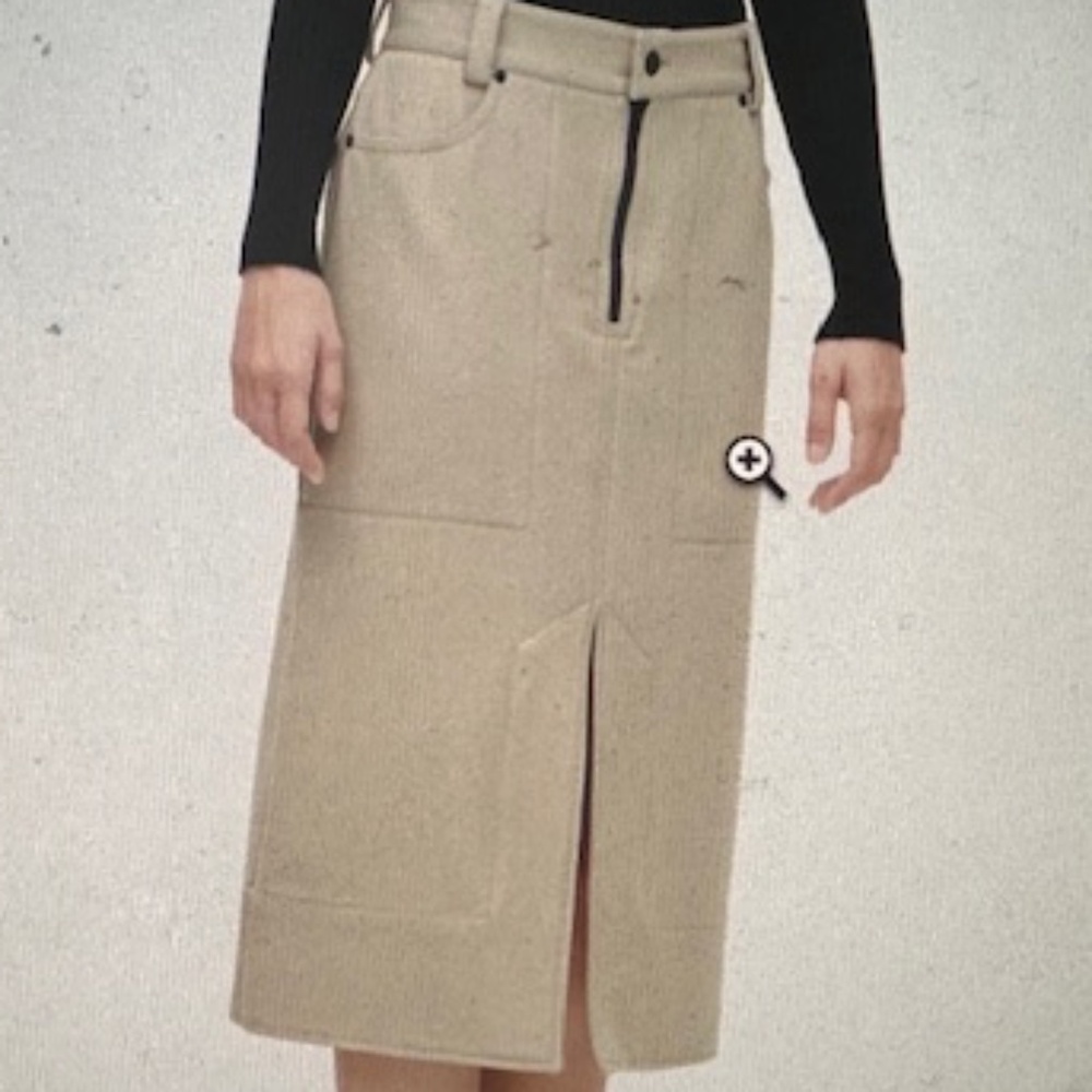 classic, wool/cotton beige skirt -  imported, with tags - Kwaidan Editions